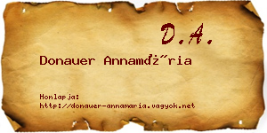 Donauer Annamária névjegykártya